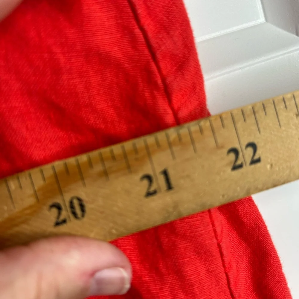 Lord & Taylor Woman Size 0X Sleeveless Linen Dress Red Beach Resortwear 3006 - Picture 3 of 8